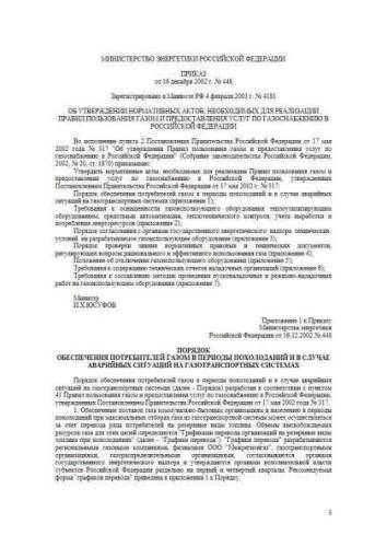 Decree of Ministry of Energetics of Russia of 16.12.2002 No. 448