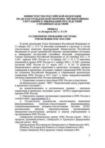 Decree of Ministry of Emergency of Russia of 20.04.2017 No. 179