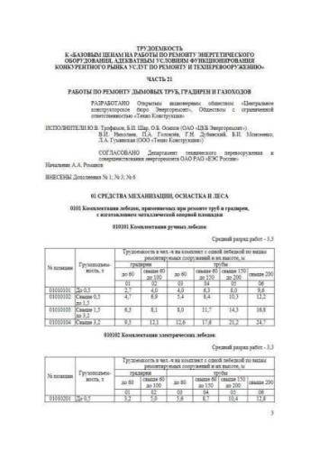 Labour coefficients for repair reference prices. Part 21